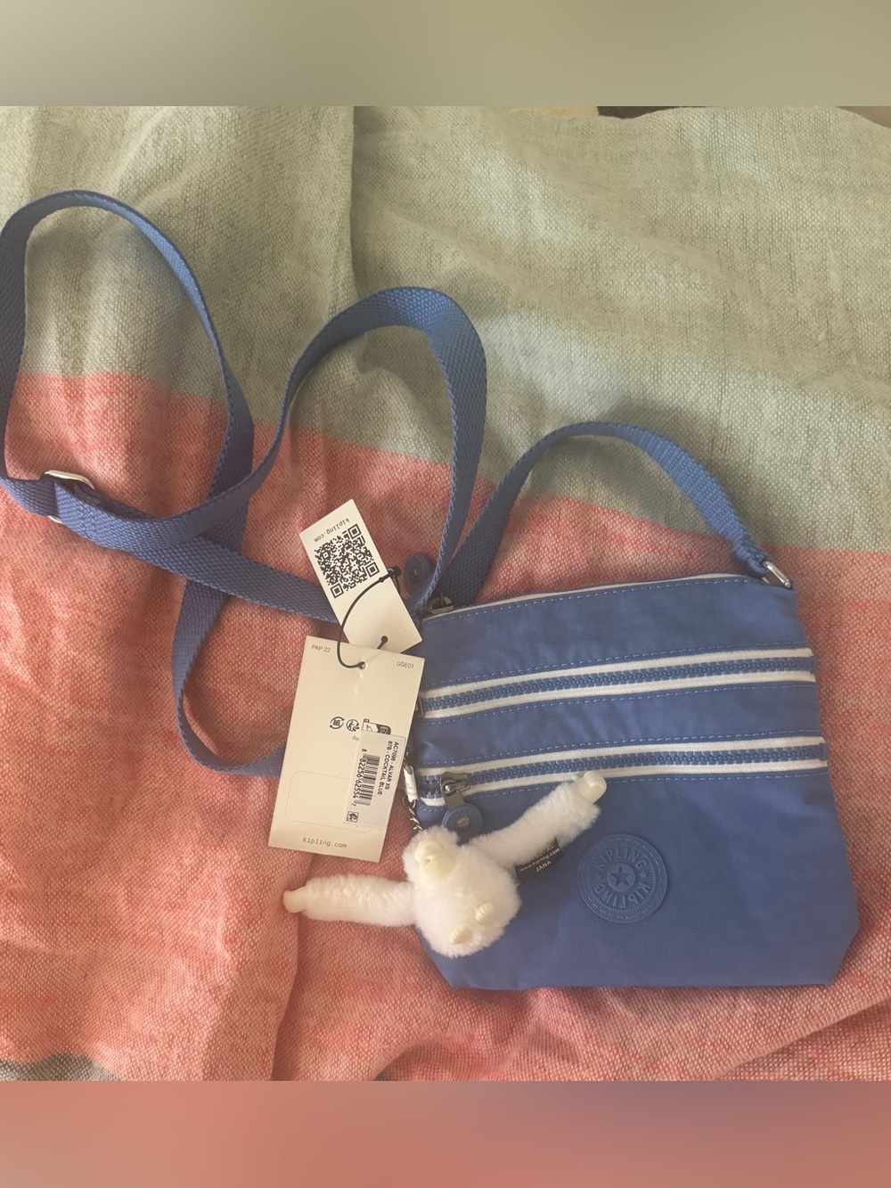 Kipling Alvar xs crossbody. Cocktail blue. NWT